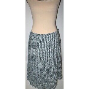 USA Womens NWT $398 Worth New York Skirt Pleated Dark Blue White 0 Work Stripes